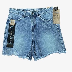 Organic Blue Mindful Collection Distressed High Rise Shorts Juniors Size 7/28